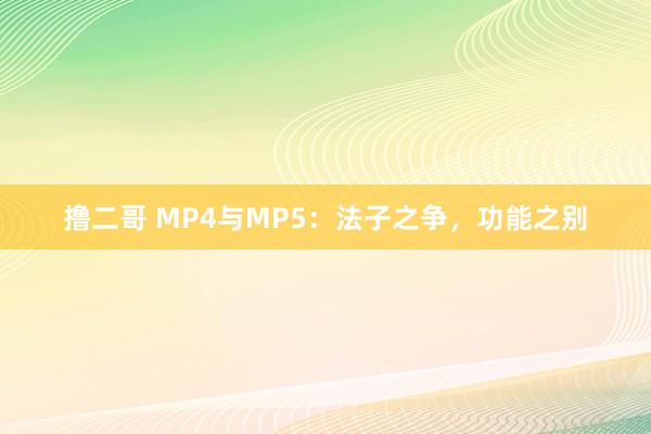 撸二哥 MP4与MP5：法子之争，功能之别