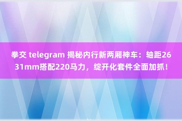 拳交 telegram 揭秘内行新两厢神车：轴距2631mm搭配220马力，绽开化套件全面加抓！