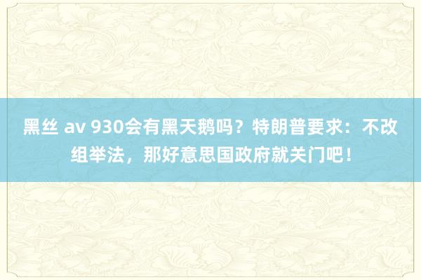 黑丝 av 930会有黑天鹅吗？特朗普要求：不改组举法，那好意思国政府就关门吧！