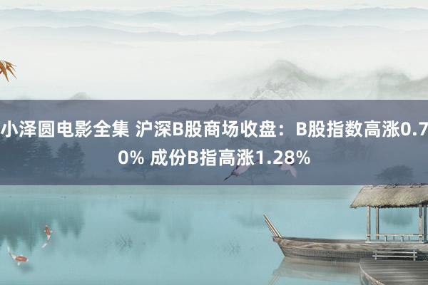 小泽圆电影全集 沪深B股商场收盘：B股指数高涨0.70% 成份B指高涨1.28%