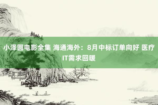 小泽圆电影全集 海通海外：8月中标订单向好 医疗IT需求回暖