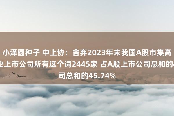 小泽圆种子 中上协：舍弃2023年末我国A股市集高端制造业上市公司所有这个词2445家 占A股上市公司总和的45.74%