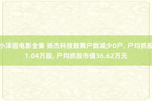 小泽圆电影全集 扬杰科技鼓舞户数减少0户, 户均抓股1.04万股, 户均抓股市值36.62万元