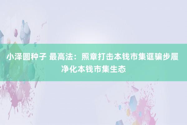 小泽圆种子 最高法：照章打击本钱市集诓骗步履 净化本钱市集生态