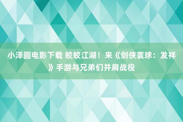 小泽圆电影下载 皎皎江湖！来《剑侠寰球：发祥》手游与兄弟们并肩战役