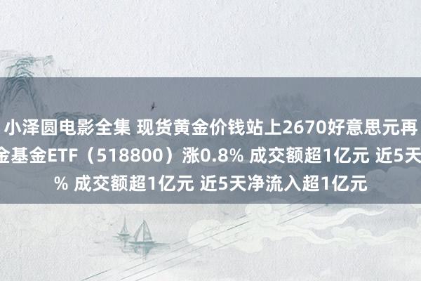 小泽圆电影全集 现货黄金价钱站上2670好意思元再创历史新高 黄金基金ETF（518800）涨0.8% 成交额超1亿元 近5天净流入超1亿元