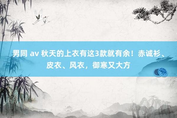 男同 av 秋天的上衣有这3款就有余！赤诚衫、皮衣、风衣，御寒又大方