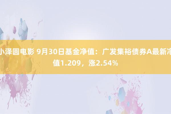 小泽圆电影 9月30日基金净值：广发集裕债券A最新净值1.209，涨2.54%