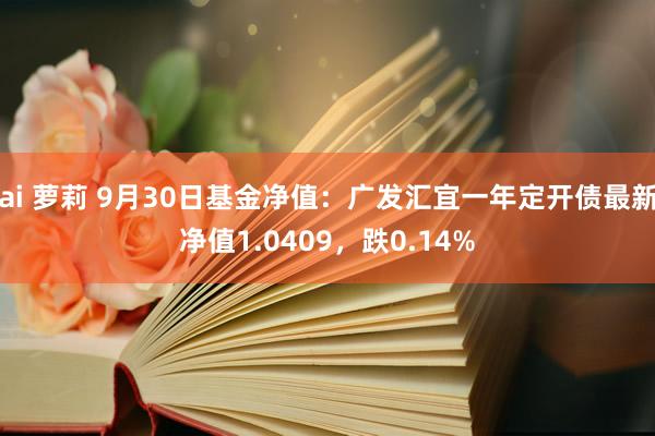 ai 萝莉 9月30日基金净值：广发汇宜一年定开债最新净值1.0409，跌0.14%