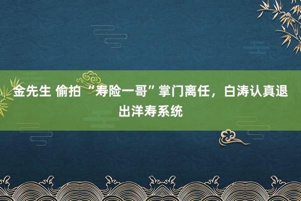 金先生 偷拍 “寿险一哥”掌门离任，白涛认真退出洋寿系统