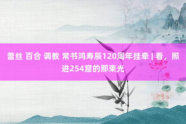 蕾丝 百合 调教 常书鸿寿辰120周年挂牵 | 看，照进254窟的那束光