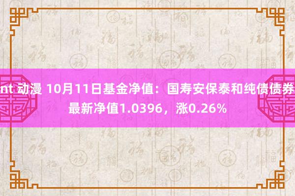 nt 动漫 10月11日基金净值：国寿安保泰和纯债债券最新净值1.0396，涨0.26%