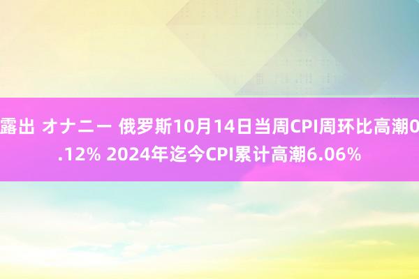 露出 オナニー 俄罗斯10月14日当周CPI周环比高潮0.12% 2024年迄今CPI累计高潮6.06%