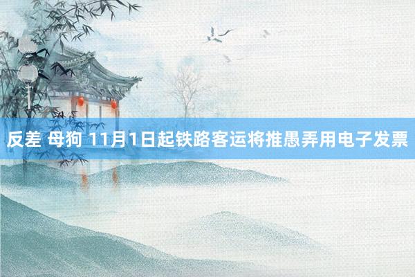 反差 母狗 11月1日起铁路客运将推愚弄用电子发票