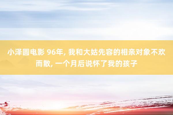 小泽圆电影 96年, 我和大姑先容的相亲对象不欢而散, 一个月后说怀了我的孩子