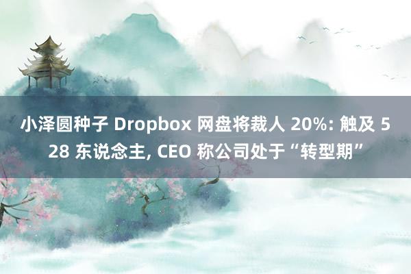 小泽圆种子 Dropbox 网盘将裁人 20%: 触及 528 东说念主, CEO 称公司处于“转型期”