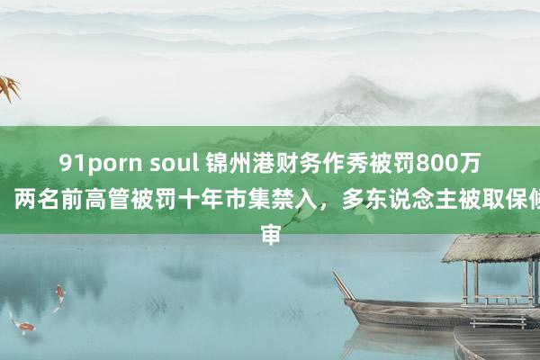 91porn soul 锦州港财务作秀被罚800万元！两名前高管被罚十年市集禁入，多东说念主被取保候审