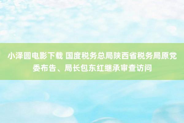 小泽圆电影下载 国度税务总局陕西省税务局原党委布告、局长包东红继承审查访问