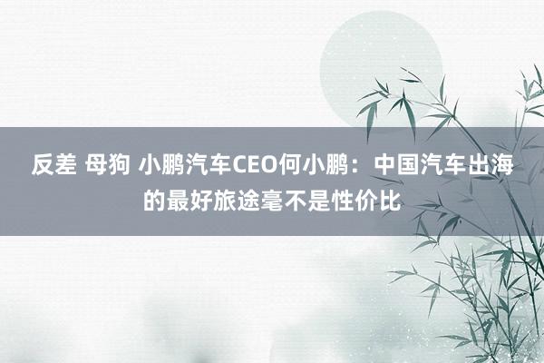 反差 母狗 小鹏汽车CEO何小鹏：中国汽车出海的最好旅途毫不是性价比