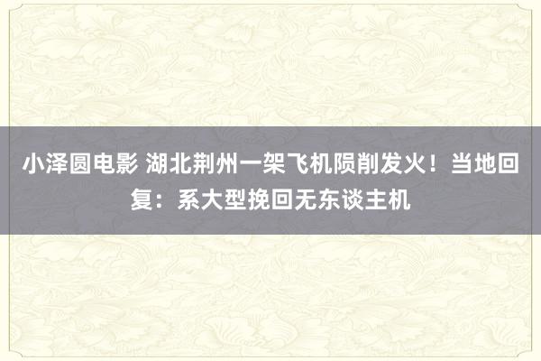 小泽圆电影 湖北荆州一架飞机陨削发火！当地回复：系大型挽回无东谈主机