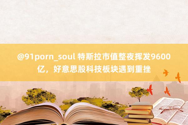 @91porn_soul 特斯拉市值整夜挥发9600亿，好意思股科技板块遇到重挫