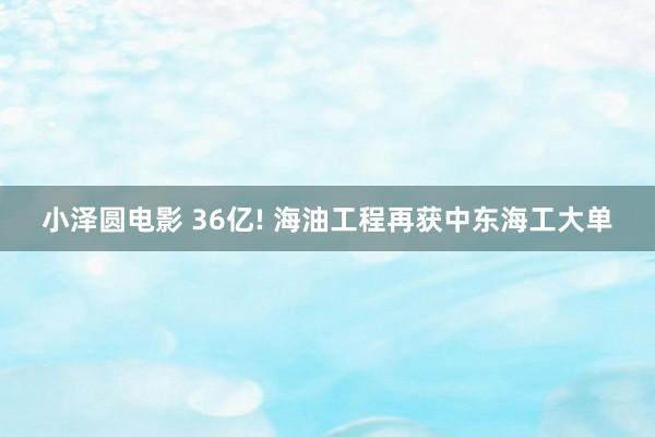 小泽圆电影 36亿! 海油工程再获中东海工大单