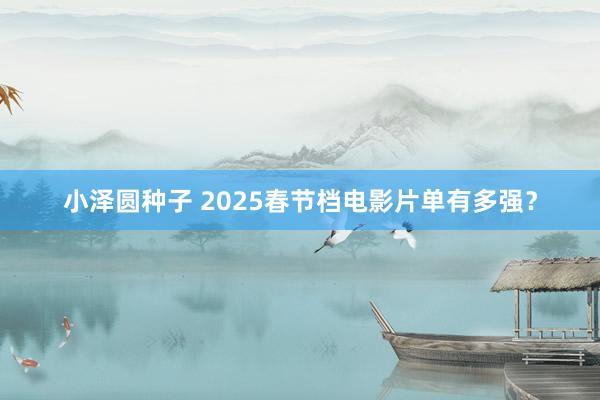 小泽圆种子 2025春节档电影片单有多强？