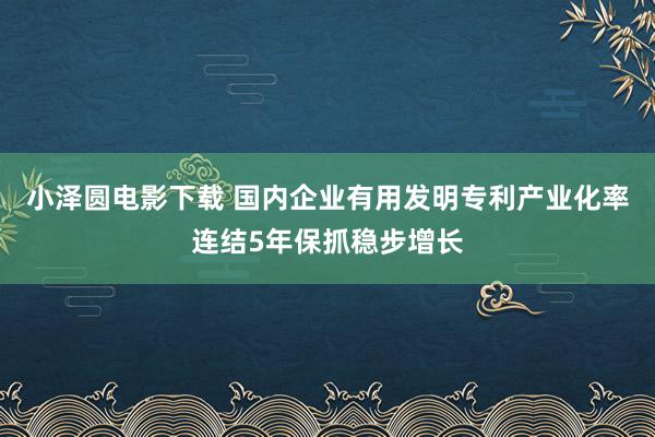 小泽圆电影下载 国内企业有用发明专利产业化率连结5年保抓稳步增长