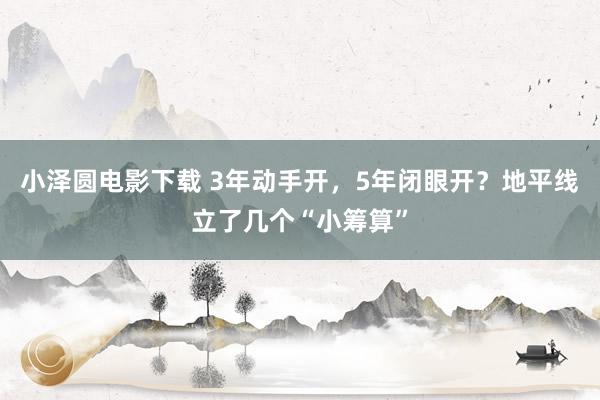 小泽圆电影下载 3年动手开，5年闭眼开？地平线立了几个“小筹算”